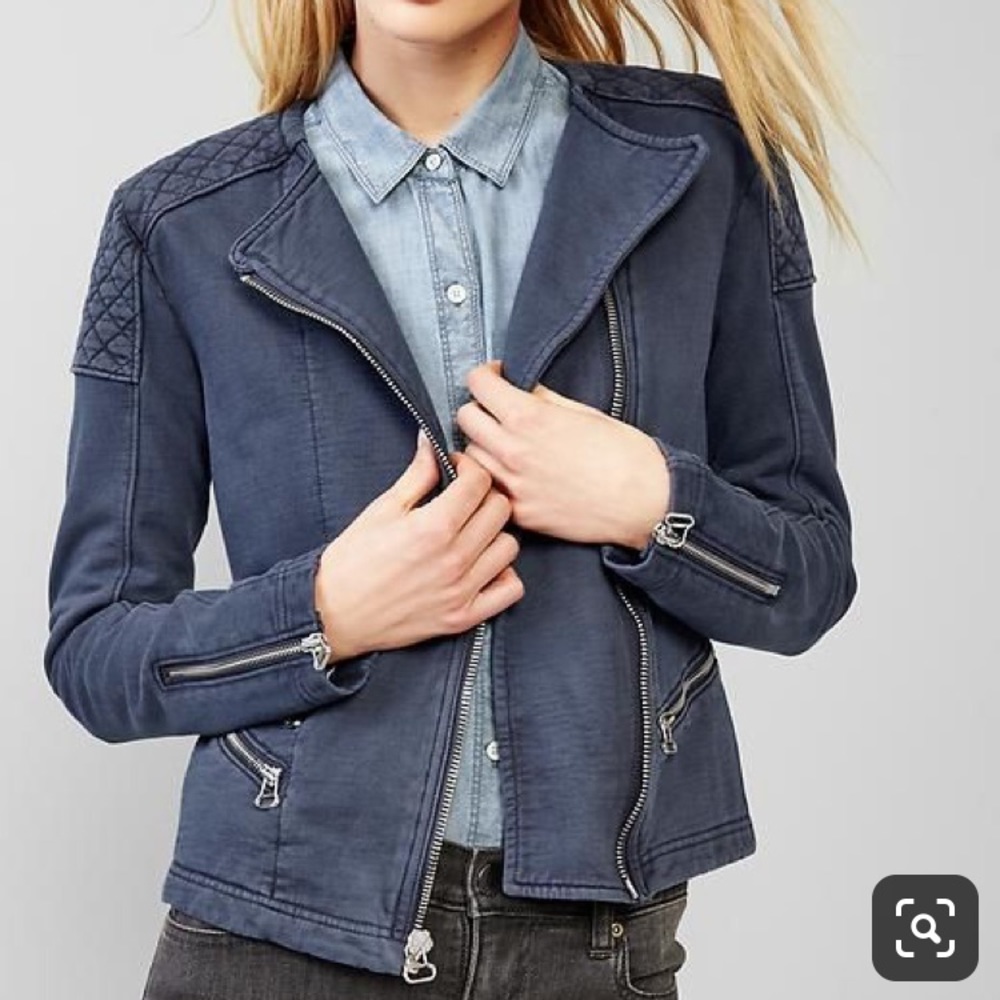 GAP Quilted Knit Moto Jacket